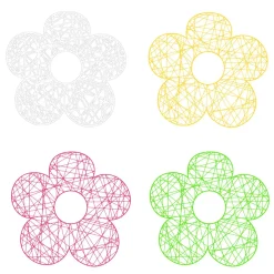 Flor Trenzada De Fibra 2D Rosa 60 Cm