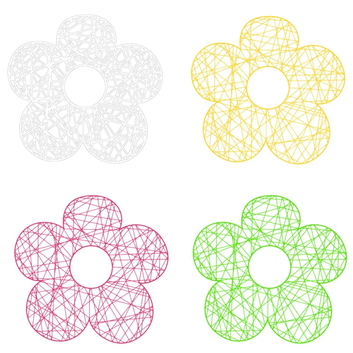 Flor Trenzada De Fibra 2D Rosa 60 Cm