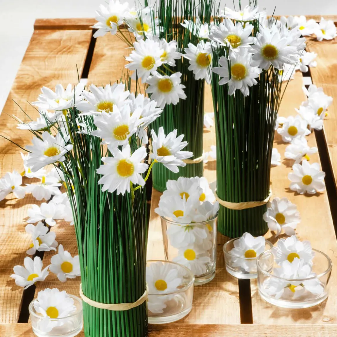 Flores De Margaritas Decorativas, 72 Piezas