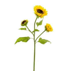 Girasol Artificial Con 3 Flores Amarillo 87 Cm