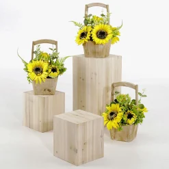 Girasoles Artificiales En Cesta 31 Cm Amarillo