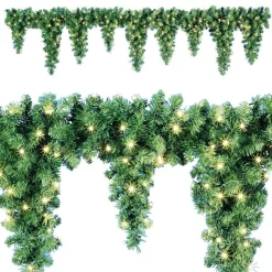 Guirnalda De Abeto Con Carámbanos LED Para Exteriores, Longitud 270 Cm