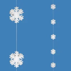 Guirnalda De Copos De Nieve 3D Blanca, 180 Cm