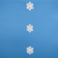 Guirnalda De Copos De Nieve 3D Blanca, 180 Cm
