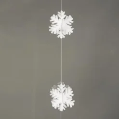 Guirnalda De Copos De Nieve 3D Blanca, 180 Cm