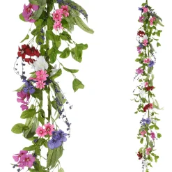 Guirnalda De Flores De Campo Artificiales Rosa Púrpura 158 Cm