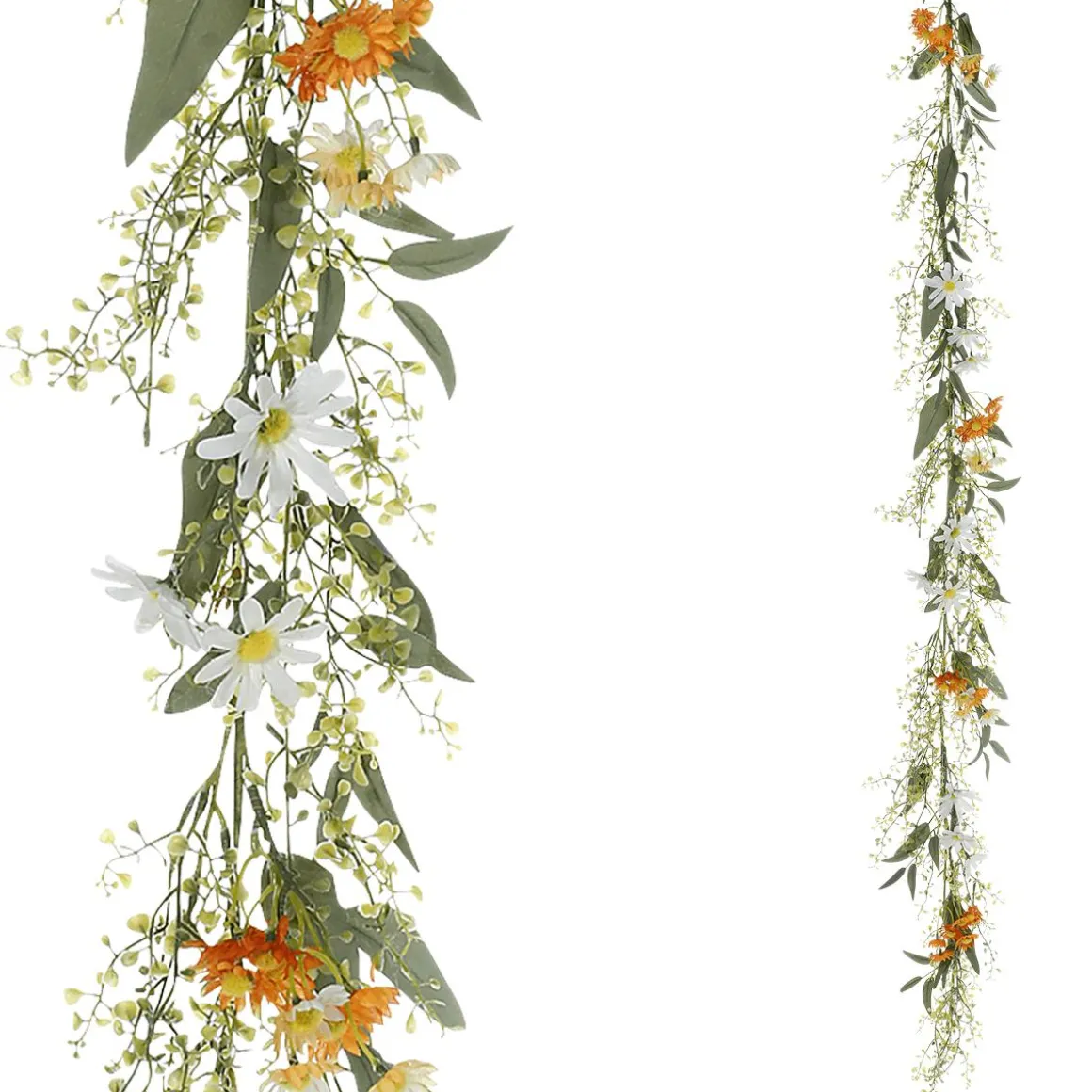 Guirnalda De Flores De Campo Artificiales Enredadera Artificial Naranja - Blanca 158 Cm
