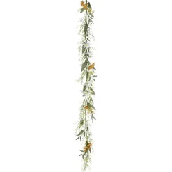 Guirnalda De Flores De Campo Artificiales Enredadera Artificial Naranja - Blanca 158 Cm