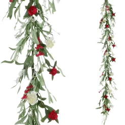 Guirnalda De Flores De Campo Artificiales Vid Roja Blanca 158 Cm