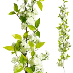 Guirnalda De Flores De Cerezo Artificial Blanco 110 Cm
