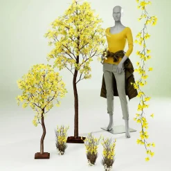 Guirnalda De Forsitias Artificiales Amarilla 180 Cm
