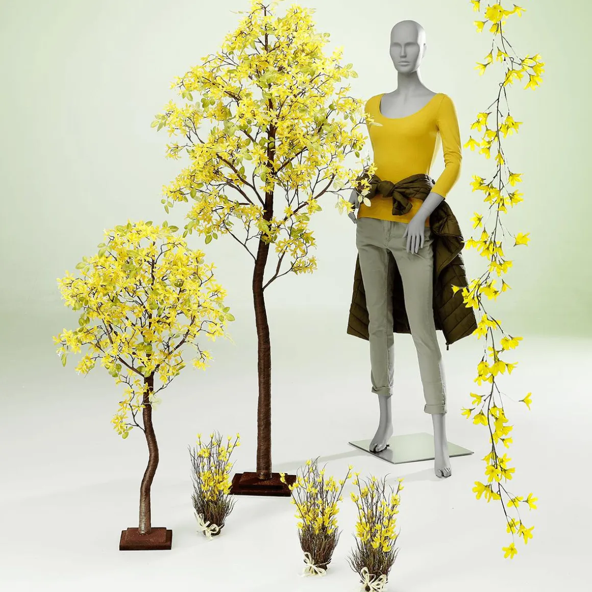 Guirnalda De Forsitias Artificiales Amarilla 180 Cm