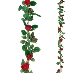 Guirnalda De Rosas Artificial 180 Cm, Color Rojo