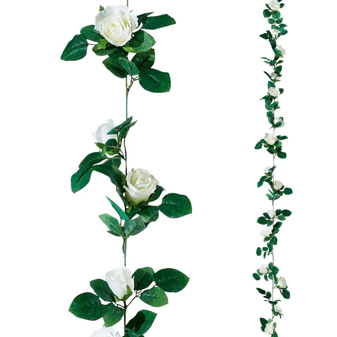 Guirnalda De Rosas Artificial 180 Cm, Color Blanco
