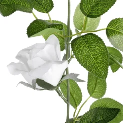 Guirnalda De Rosas Artificial 180 Cm, Color Blanco