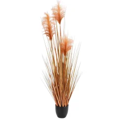 Hierba De La Pampa Decorativa De Color Naranja En Maceta Negra 117 Cm