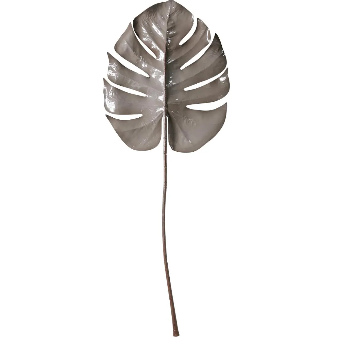 Hoja De Monstera Artificial 90 Cm Gris