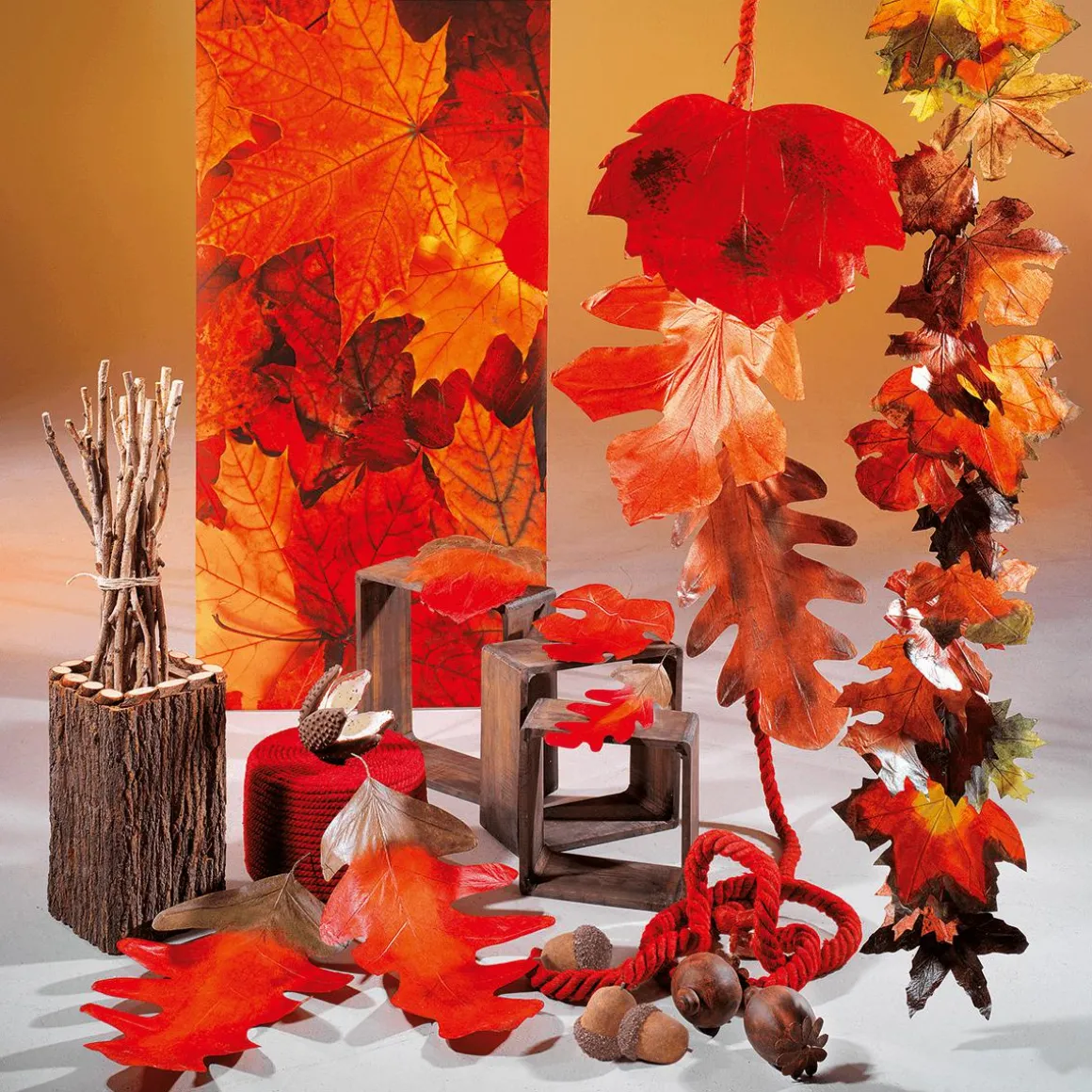 Hojas De Otoño Decorativas 80 Cm, 3 Pz.