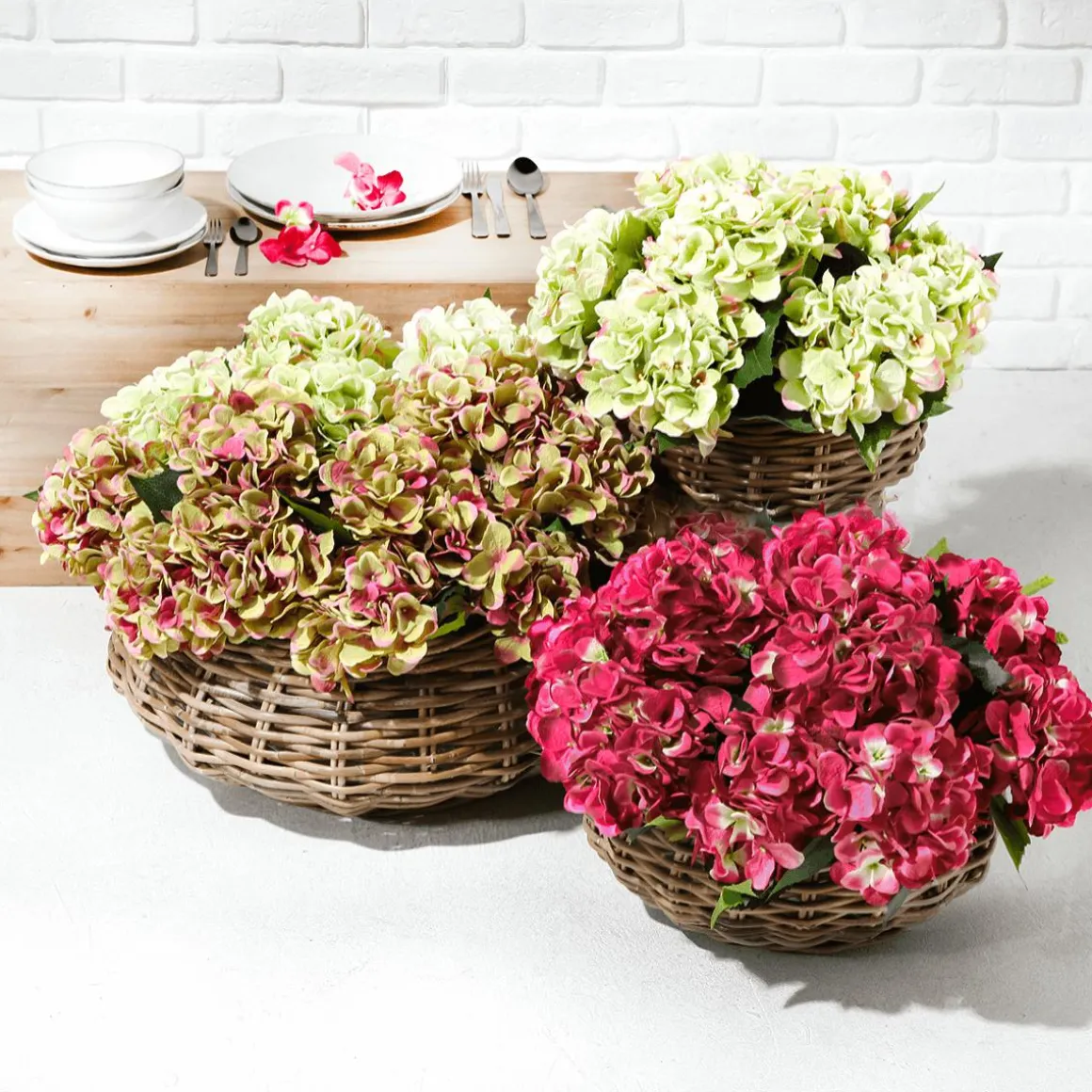 Hortensia Artificial Fucsia, 52 Cm