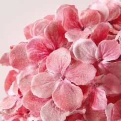 Hortensia Artificial Rosa 49 Cm Con Brillo