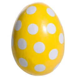 Huevo De Pascua Deco Punteado 18 Cm, Amarillo/blanco