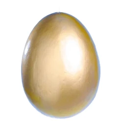 Huevo De Pascua Decorativo Metalizado En Dorado, 18 Cm