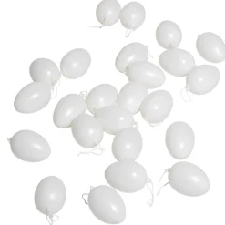 Huevos De Pascua Decorativos Para Colgar 6 Cm, Blanco, 24 Piezas