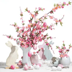 Huevos De Pascua Decorativos Para Colgar 6 Cm, Blanco, 24 Piezas