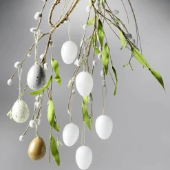 Huevos De Pascua Decorativos Para Colgar 6 Cm, Blanco, 24 Piezas