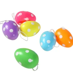 Huevos De Pascua Decorativos 6 Cm, Con Puntos, 6 Piezas