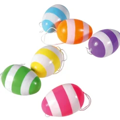 Huevos De Pascua Decorativos 6 Cm, A Rayas, 6 Piezas