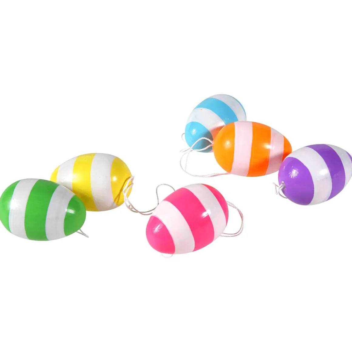 Huevos De Pascua Decorativos 6 Cm, A Rayas, 6 Piezas