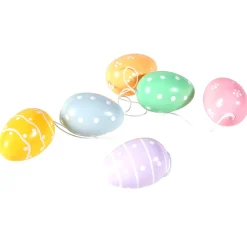 Huevos De Pascua Decorativos Para Colgar 6 Cm, Pastel Con Puntos, 6 Piezas