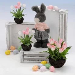 Huevos De Pascua Decorativos Para Colgar 6 Cm, Pastel Con Puntos, 6 Piezas