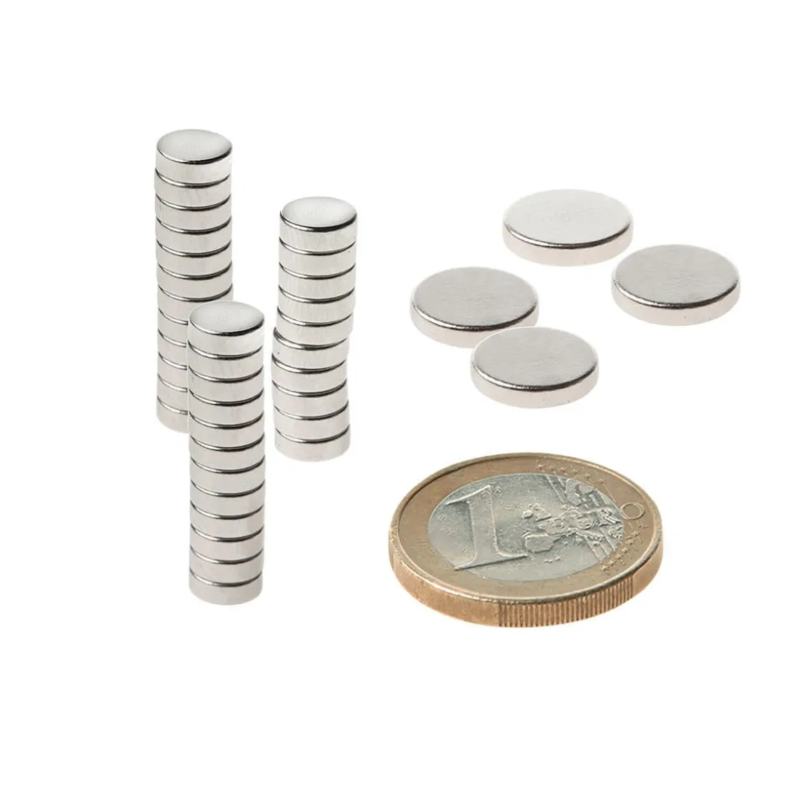 Imán De Disco De Neodimio Ø 10 Mm, 50 Piezas