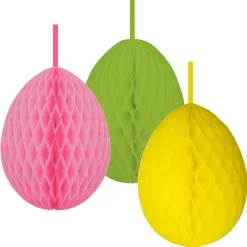 Juego De 3 Huevos De Papel De Nido De Abeja