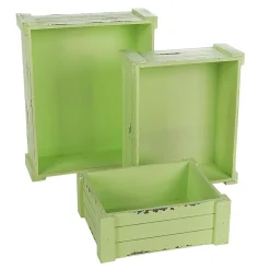 Juego De Cajas De Madera De Diferentes Tamaños, Verde