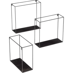 Juego De Estanterías Colgantes 3 Piezas Negro