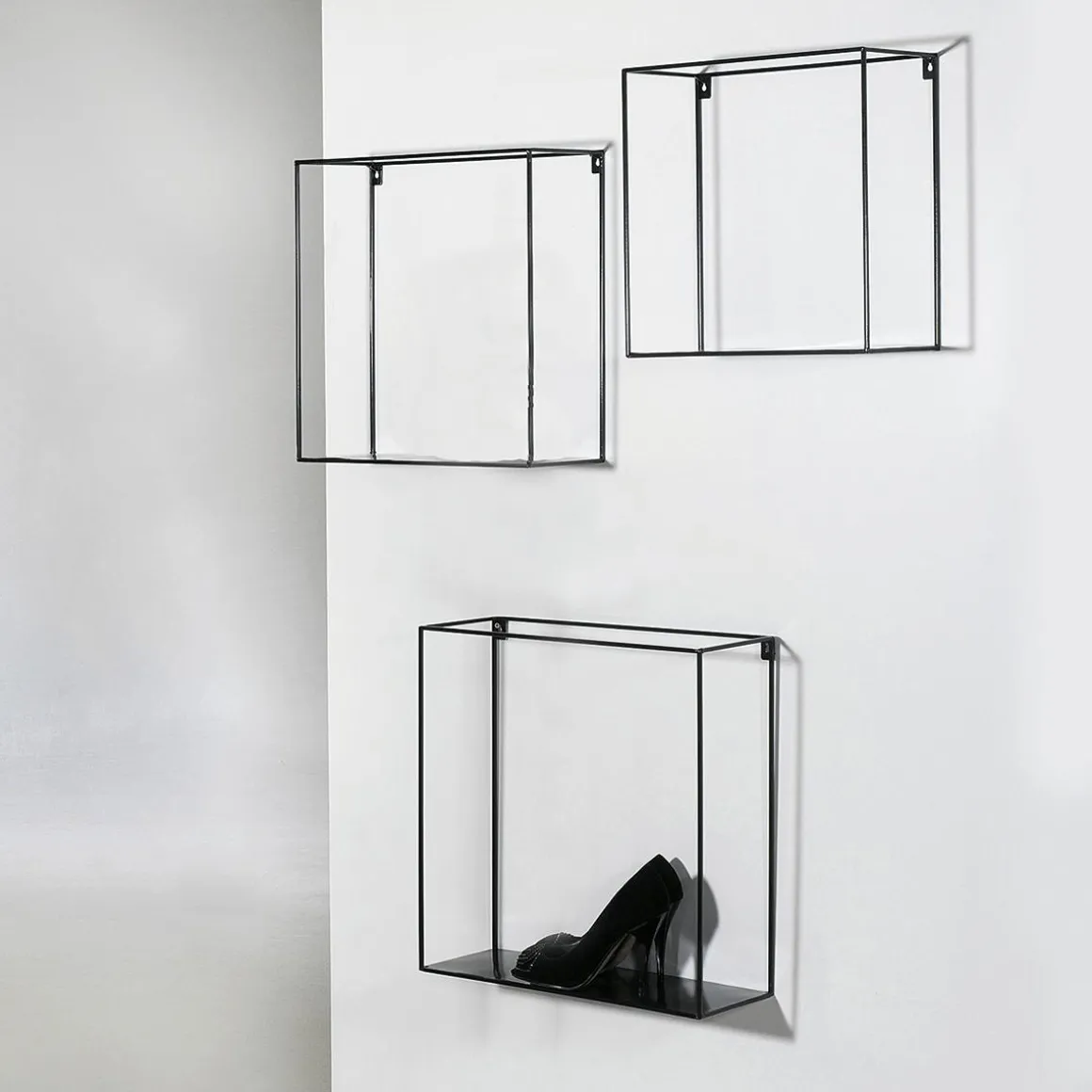 Juego De Estanterías Colgantes 3 Piezas Negro