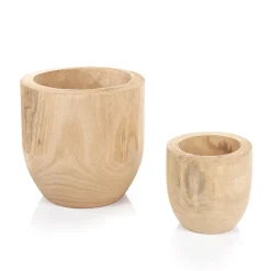 Juego De Macetas De Madera De 16 A 26 Cm De Altura 2 Piezas