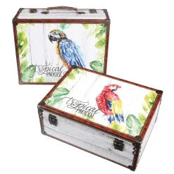 Juego De Maletas Decorativo Paraíso 2 Piezas