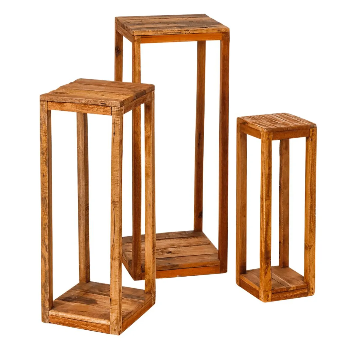 Juego De Mesas Auxiliares De Madera 60, 75, 90 Cm