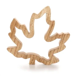 Juego De Siluetas De Hojas De Arce De Madera Deco 2 Piezas Marrón 17 X 16,5 X 1,8 Cm