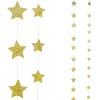 Juego Guirnaldas De Estrellas 2D, Oro, 2 Uds.