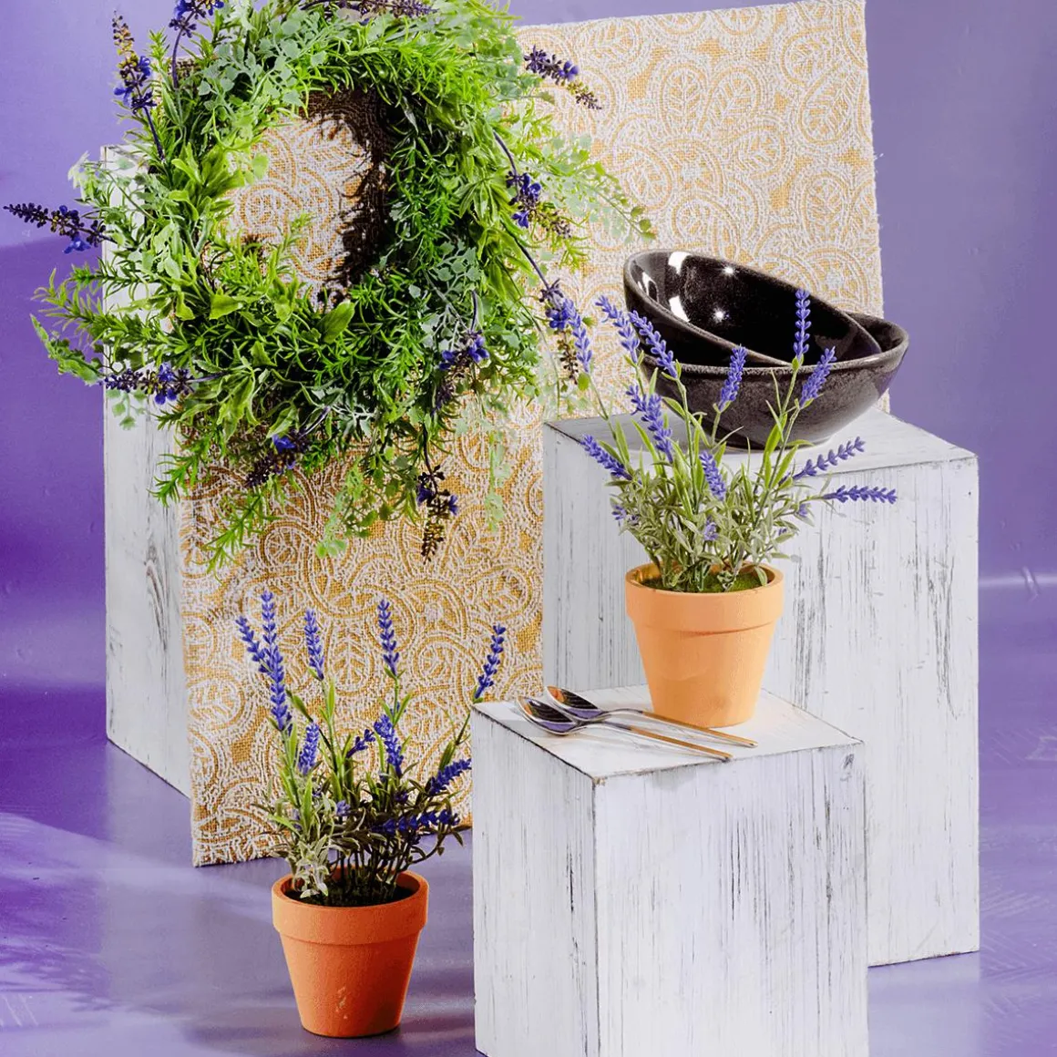Lavanda Decorativa Con Maceta, 23 Cm