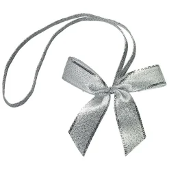 Lazo Decorativo Plateado 40 Cm, 100 Piezas