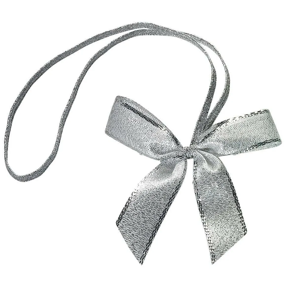 Lazo Decorativo Plateado 40 Cm, 100 Piezas