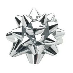 Lazos Decorativos Plateados Para Pegar Ø 6 Cm , 25 Piezas