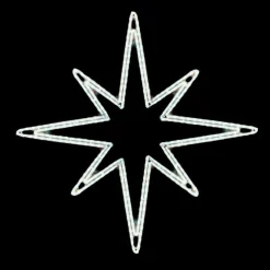 LED Estrella Metálica Plata, Blanco Frío Ropelight 85 X 85 Cm (L X A)