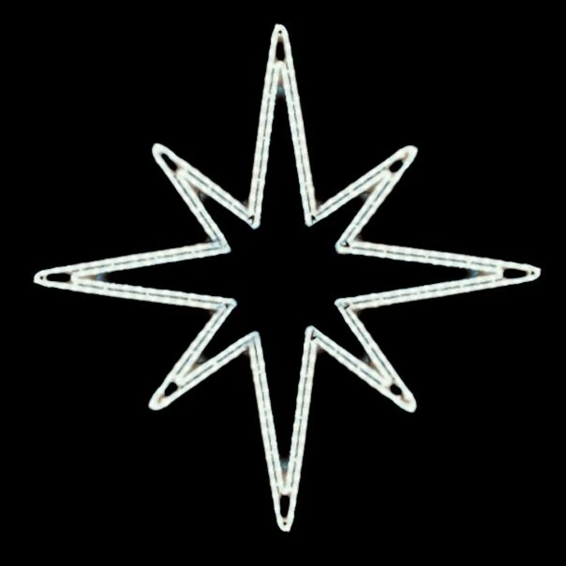 LED Estrella Metálica Plata, Blanco Frío Ropelight 85 X 85 Cm (L X A)